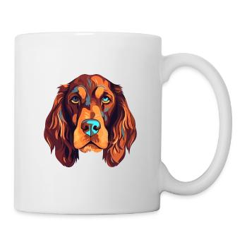 American Water Spaniel Dog Breed Watercolor Cartoo - Mug - white - Right