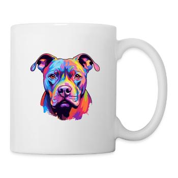 Pitbull Hund Rasse Aquarell Karikatur Kawaii Colorf - Tasse - Weiß - Rechts