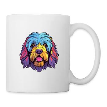 Labradoodle chien race aquarelle dessin animé Kawaii Co - Mug blanc - blanc - Droite