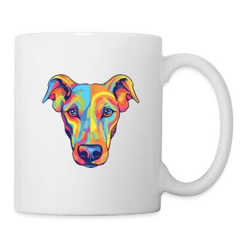 Greyhound Dog Breed Watercolor Cartoon Kawaii Colo - Mug - white - Right