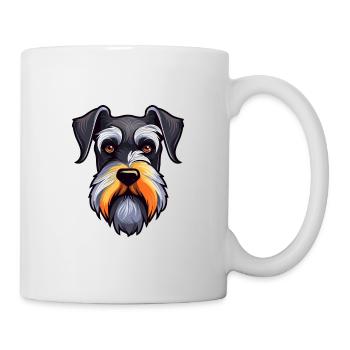Schnauzer Dog Breed Watercolor Cartoon Kawaii Colo - Mug - white - Right