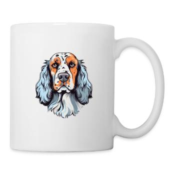 Setters anglais chien race aquarelle dessin animé Kawai - Mug blanc - blanc - Droite