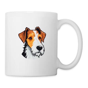 Fox Terrier chien race aquarelle dessin animé Kawaii Co - Mug blanc - blanc - Droite
