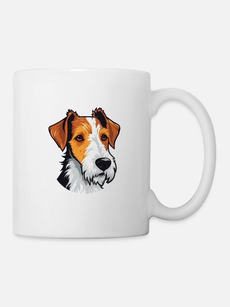 Fox Terrier chien race aquarelle dessin animé Kawaii Co - Mug blanc - blanc