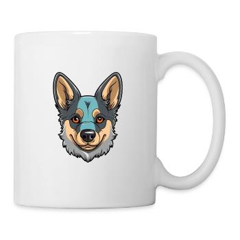 Swedish Vallhund Dog Breed Watercolor Cartoon Kawa - Mug - white - Right
