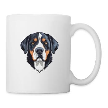 Greater Swiss Mountain Dog Breed Watercolor Cartoo - Mug - white - Right