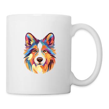 Icelandic Sheepdog Dog Breed Watercolor Cartoon Ka - Mug - white - Right