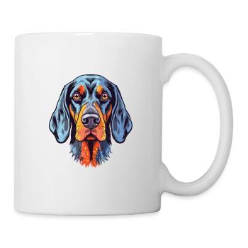 Bluetick Coonhound Dog Breed Watercolor Cartoon Ka - Mug - white - Right