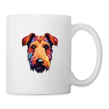 Welsh Terrier chien race aquarelle dessin animé Kawaii - Mug blanc - blanc - Droite
