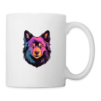 Schipperke chien race aquarelle dessin animé Kawaii Col - Mug blanc - blanc - Droite
