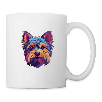 YORKIES Hunderasse Aquarell Karikatur Kawaii Colorf - Tasse - Weiß - Rechts