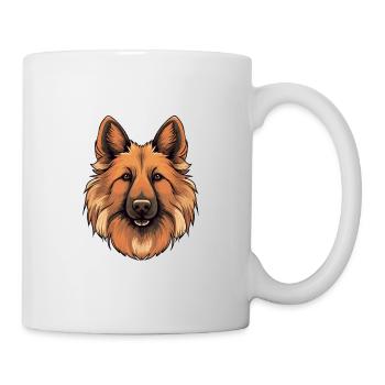 Belgian Tervuren Dog Breed Watercolor Cartoon Kawa - Mug - white - Right
