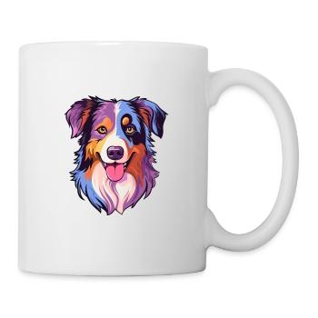 Miniature American Shepherd Dog Breed Watercolor C - Mug - white - Right
