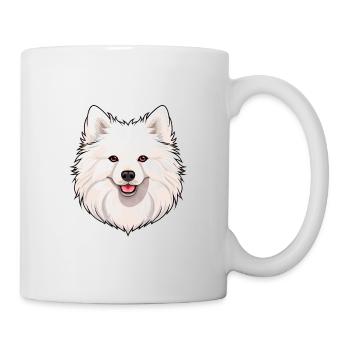 Spitz japonais chien race aquarelle dessin animé kawaii - Mug blanc - blanc - Droite