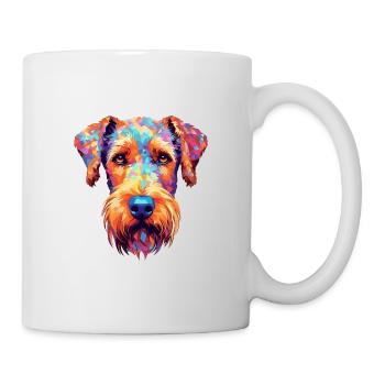 Airedale Terrier Dog Breed Watercolor Cartoon Kawa - Mug - white - Right