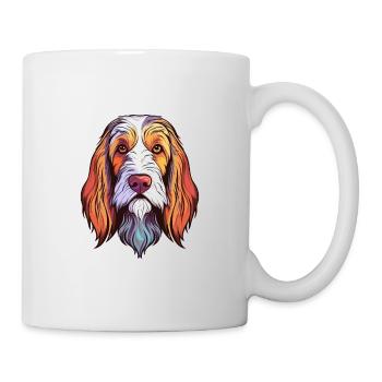 Basset Griffon Vendeen Dog Breed Watercolor Cartoo - Mug - white - Right