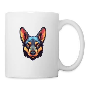 Australischer Kelpie Hund Rasse Aquarell Karikatur Kaw - Tasse - Weiß - Rechts
