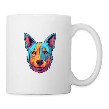 Australischer Rinderhund Rasse Aquarell Karikatur Kaw - Tasse - Weiß - Rechts