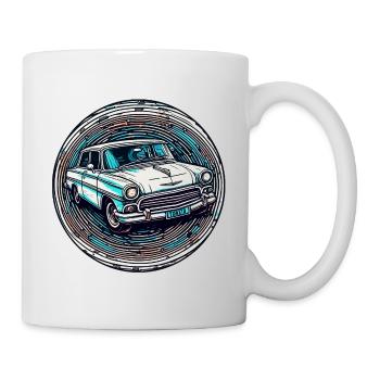 Voiture / Véhicule / Voiture de tourisme / Mobile / Ancienne / Conduite - Mug blanc - blanc - Droite