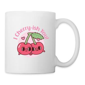 Cute Cherries I Cherryish You Valentines Day Pun - Mug - white - Right