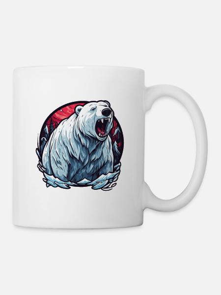 Eisbär / Tier / Norpol / Winter / Kindlich / süß - Tasse - Weiß