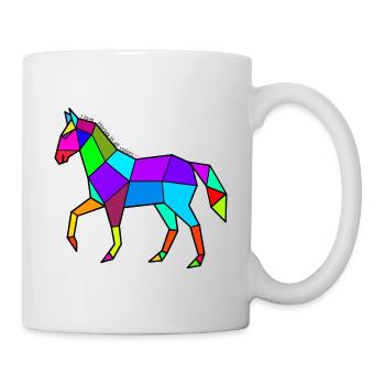 pferd polygon bunt - Tasse - Weiß - Rechts