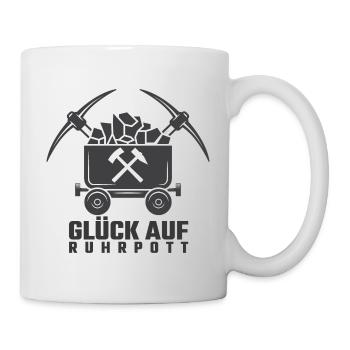 Ruhrpott Glück Auf Lore Bergbau Bergarbeiter - Tasse - Weiß - Rechts