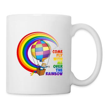 Flieg mit mir über den Regenbogen. - Tasse - Weiß - Rechts
