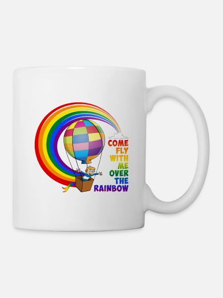Fly with me over the rainbow. - Mug - white