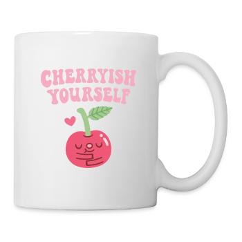 Mignon Cerise Cerise Vous-même Jeu de mots sur l’amour de soi - Mug blanc - blanc - Droite