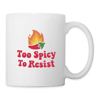Feurige Chilischote zu scharf, um zu widerstehen - Tasse - Weiß - Rechts