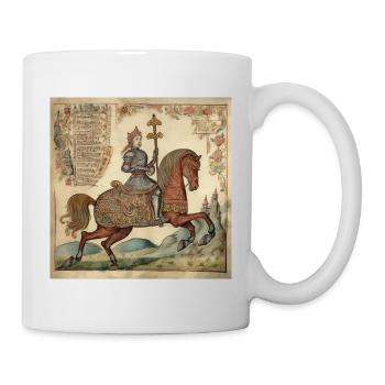 Ritter auf dem Pferd, Mittelalter - Tasse - Weiß - Rechts