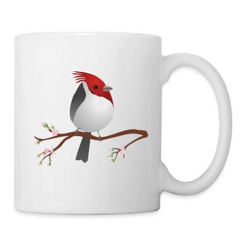 Cute red-crested cardinal - Mug - white - Right