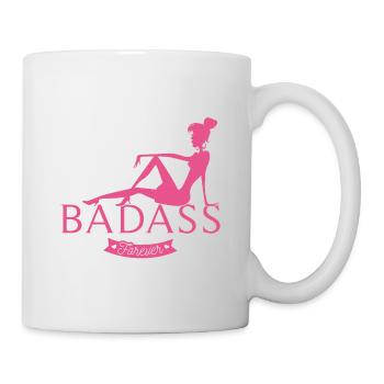 Pink Badass forever - Mug blanc - blanc - Droite