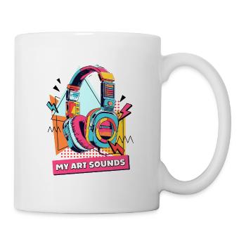 Artistic sound of PopArt headphones - Mug - white - Right
