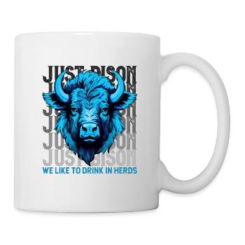 Only bison we like to drink in herds, humorous - Mug - white - Right
