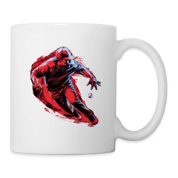 Baseball player red catcher in pop art - Mug - white - Right