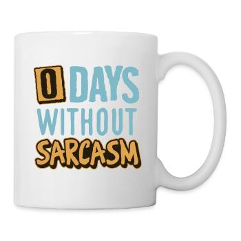 0 jours sans sarcasme style bleu et jaune - Mug blanc - blanc - Droite