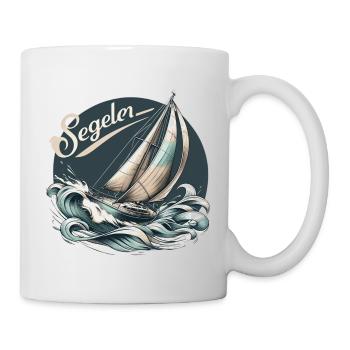 Segler segeln mit einem Segelboot - Tasse - Weiß - Rechts