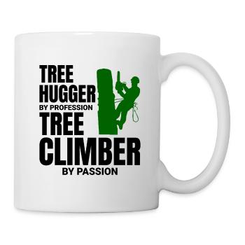 Baumpfleger Baumchirurg Kletterer Kletterschneider - Tasse - Weiß - Rechts