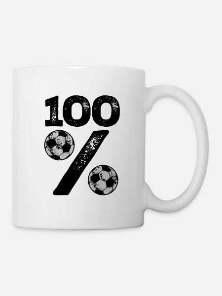 100% Fußball - Tasse - Weiß
