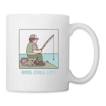 Funny Reel Chill Life Fishing Pun - Mug - white - Right