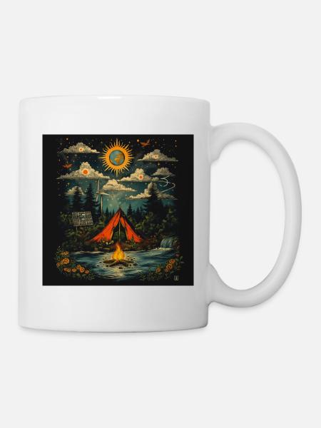 Camping unter den Sternen - Tasse - Weiß