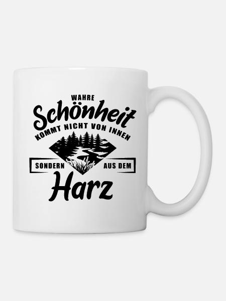 Wahre Schönheit kommt nicht von innen - Harz - Tasse - Weiß