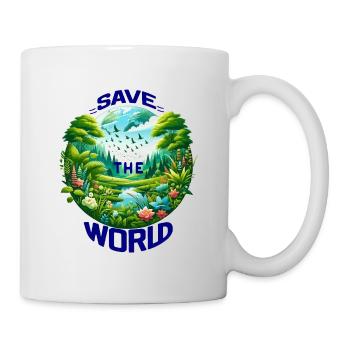 Sauver le monde (un appel à la conservation)Bleu - Mug blanc - blanc - Droite
