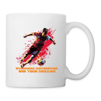 A footballer in dynamic action, modern pop-art - Mug - white - Right