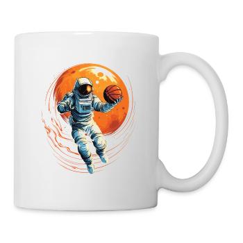 Astronaut basketball player in space, comic book illustration - Mug - white - Right