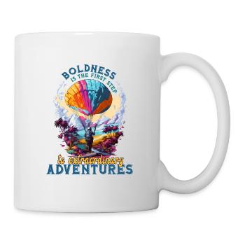 Military paraglider over an exotic landscape - Mug - white - Right