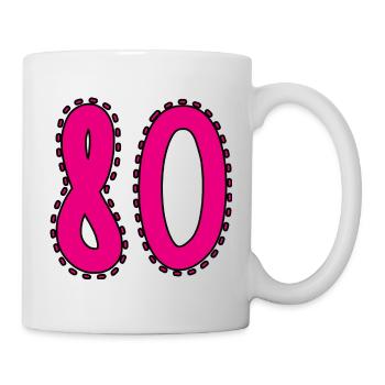 80. 80 JAHRE. 80. JAHRESTAG. 80-JÄHRIGES JUBILÄUM. - Tasse - Weiß - Rechts