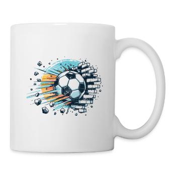 Fußball Ball - Tasse - Weiß - Rechts